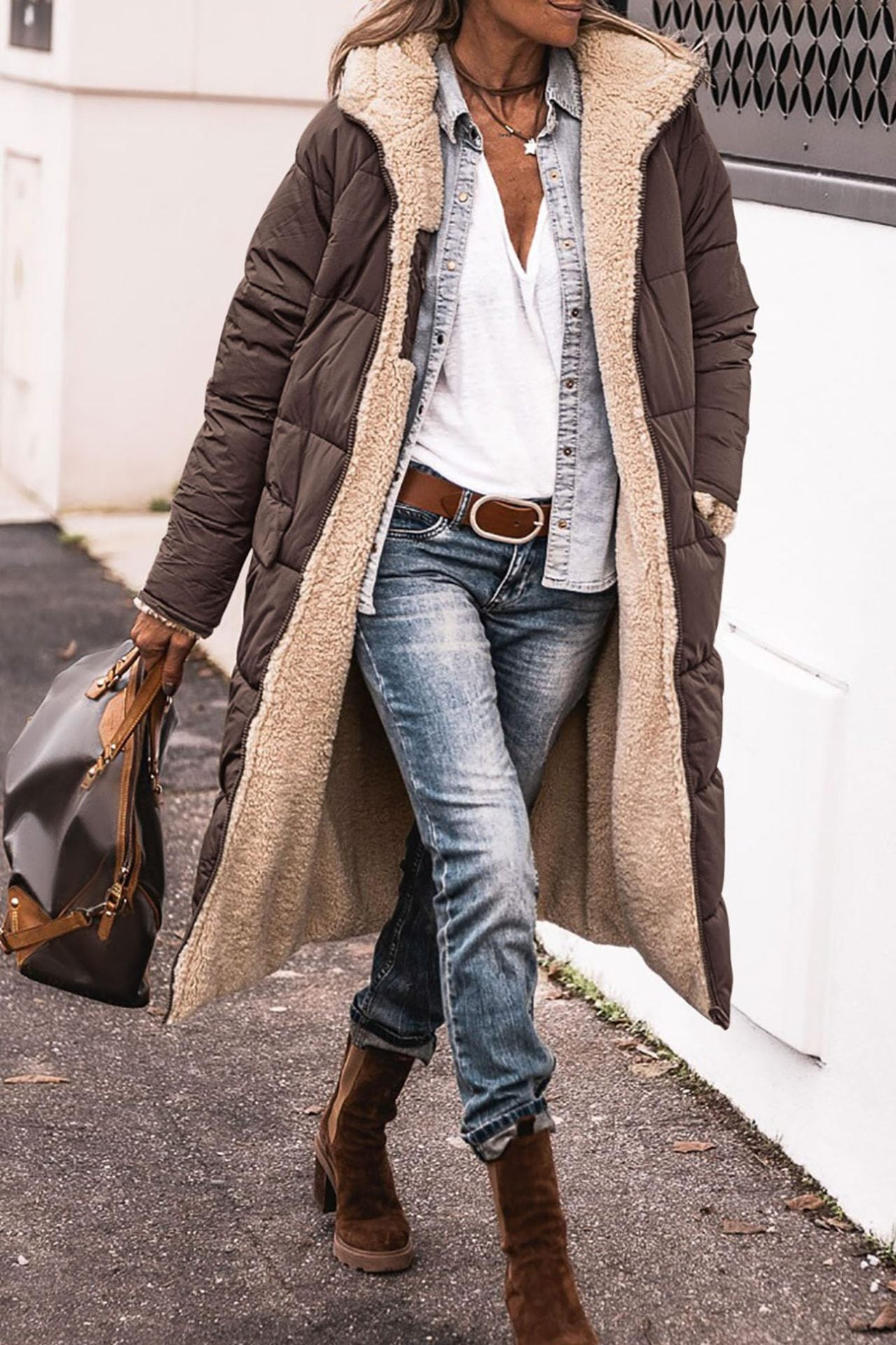 Grace | Long Comfortable Coat That Can Be Worn Double-Sided