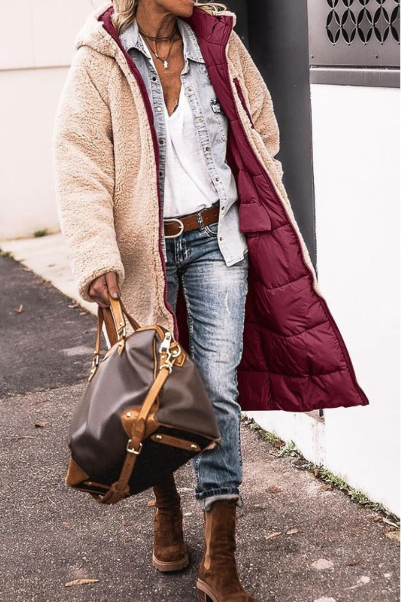 Grace | Long Comfortable Coat That Can Be Worn Double-Sided