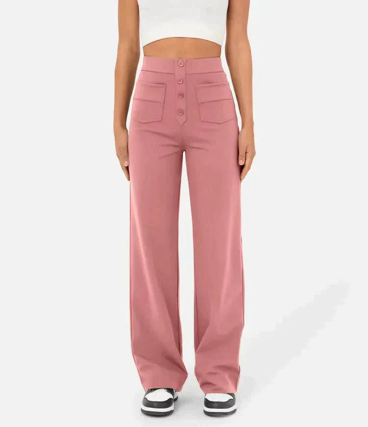 ALLISON | HIGH-WAISTED ELASTIC CASUAL PANTS