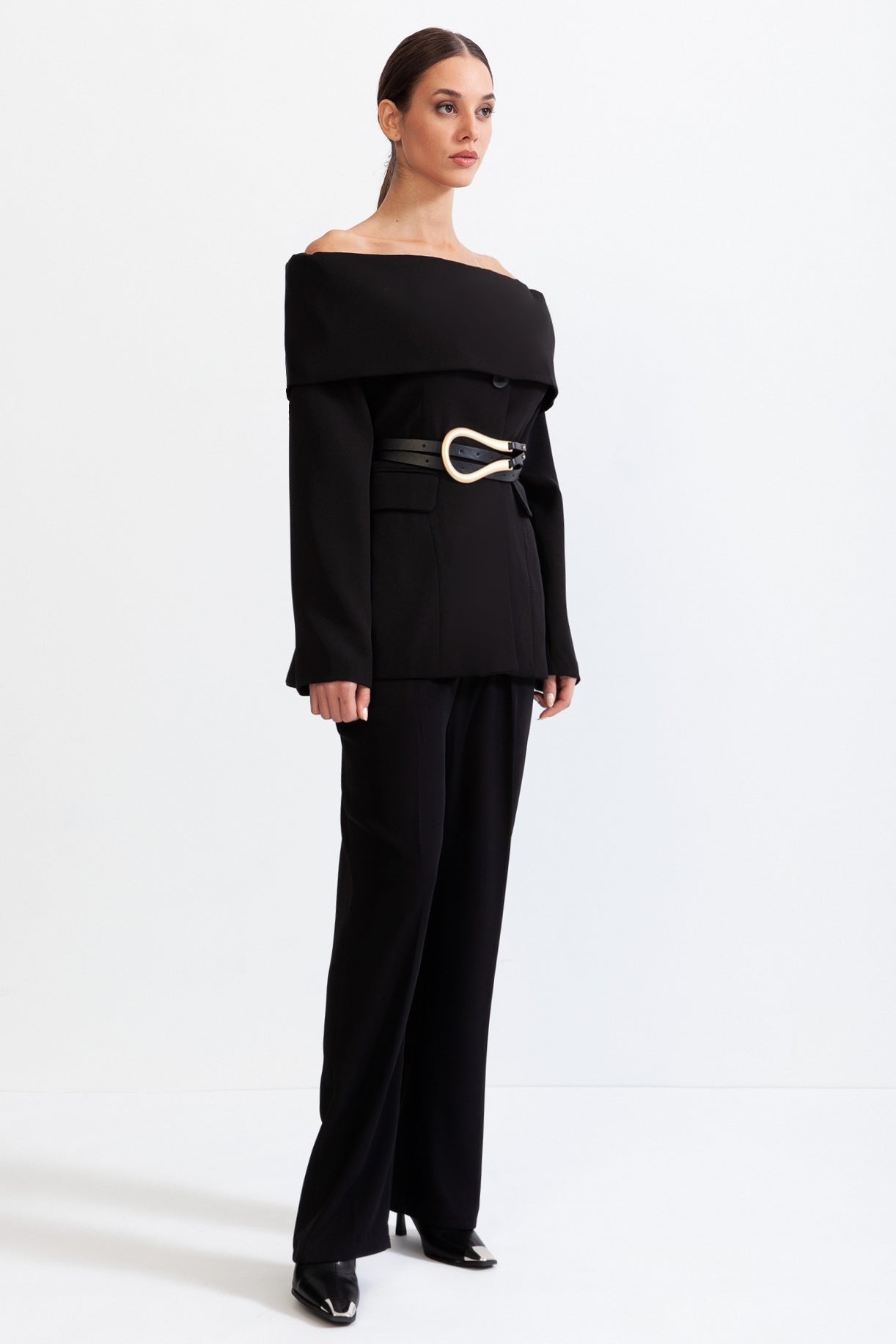 Cut Out Shoulder Jacket - Black