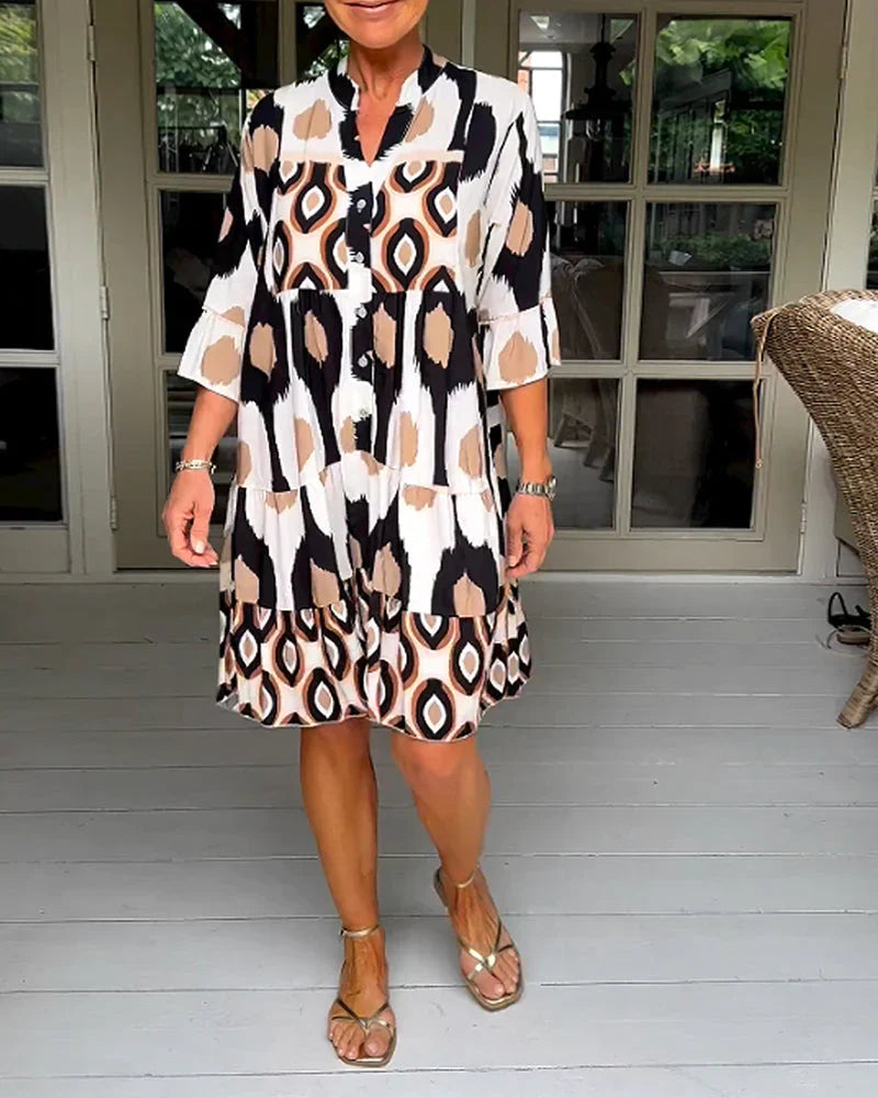 Talia Elegant Print Dress