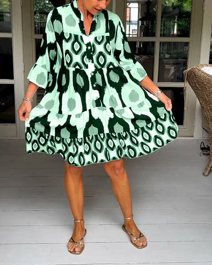 Talia Elegant Print Dress