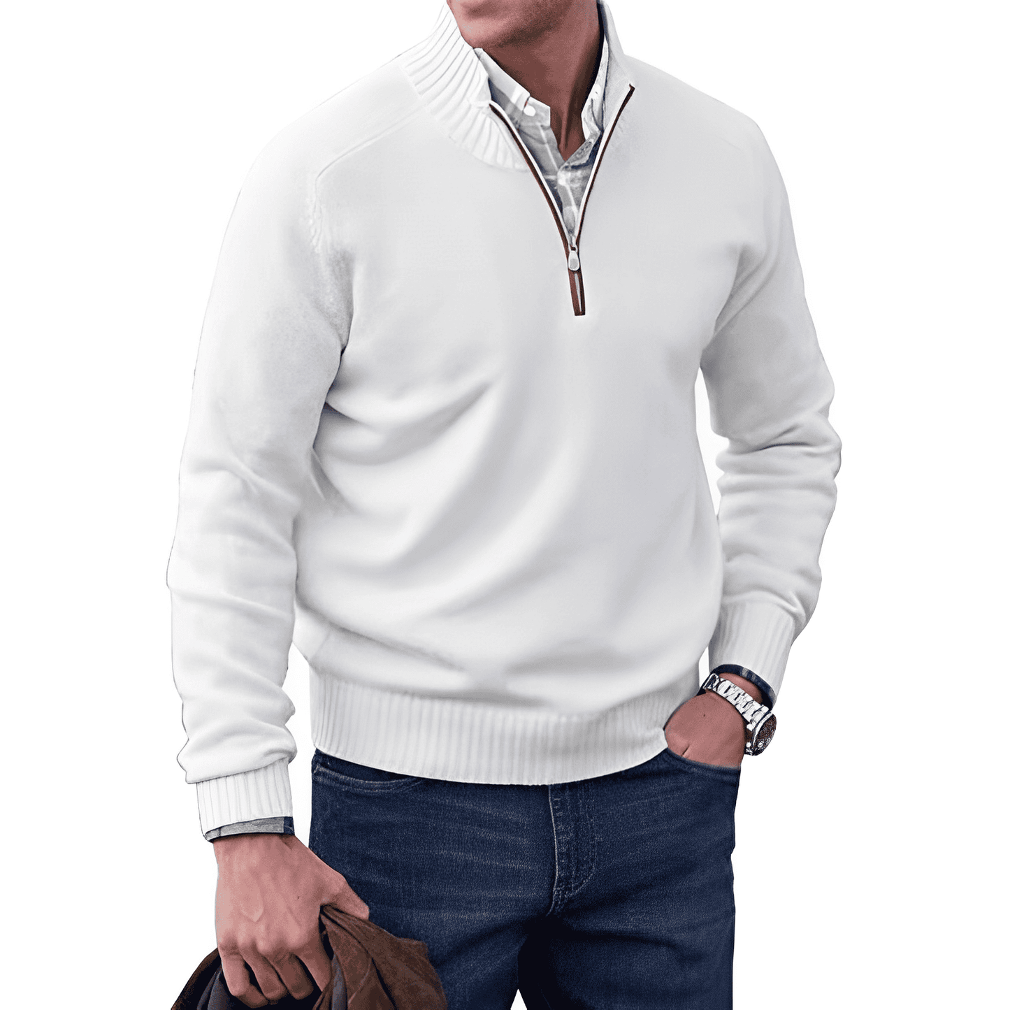 Marvin | Cashmere Quarter Zip Sweater