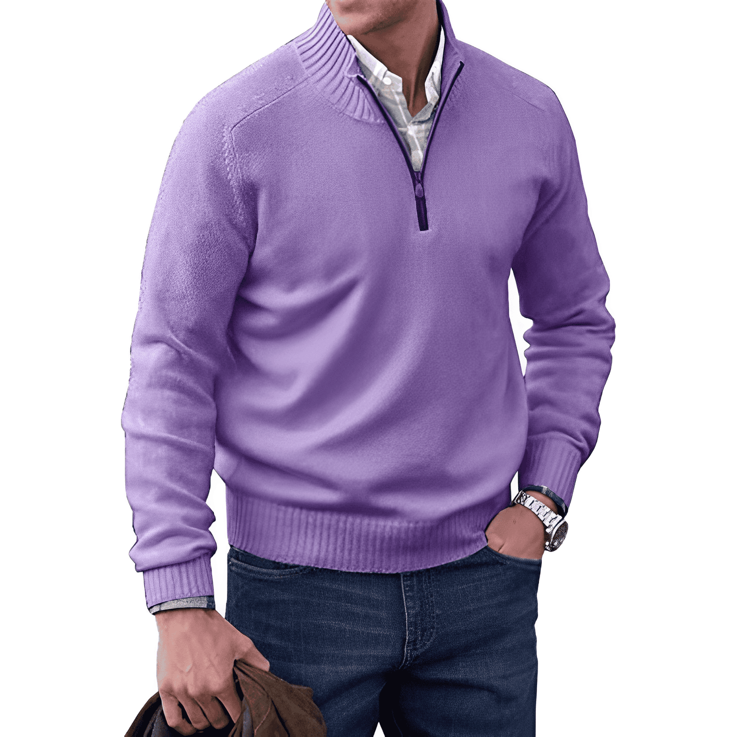 Marvin | Cashmere Quarter Zip Sweater