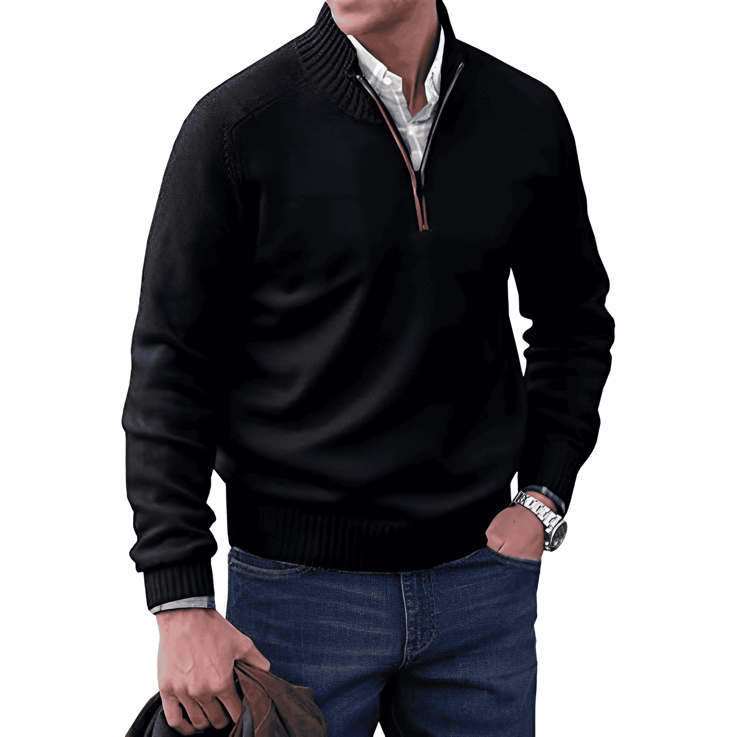 Marvin | Cashmere Quarter Zip Sweater