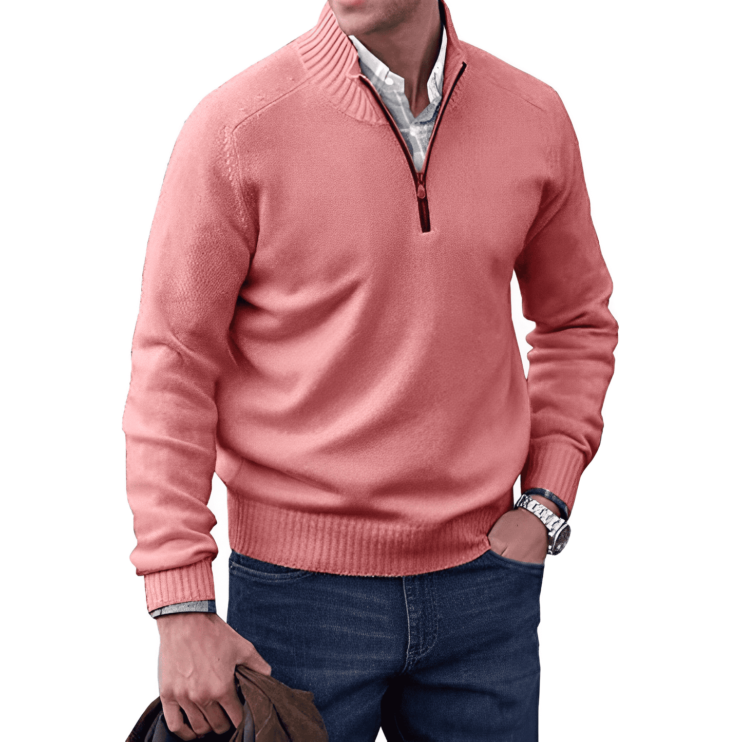 Marvin | Cashmere Quarter Zip Sweater