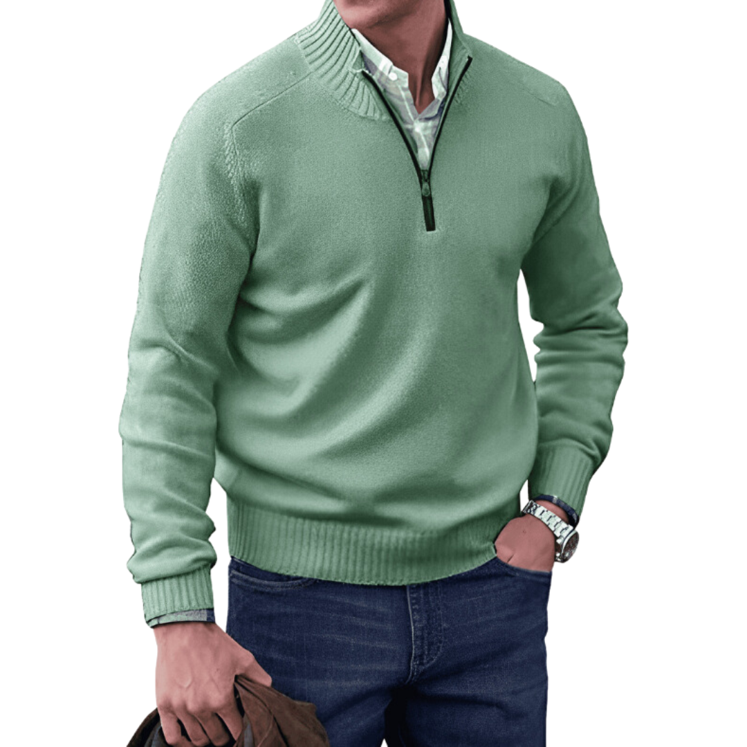 Marvin | Cashmere Quarter Zip Sweater