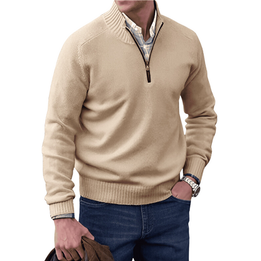 Marvin | Cashmere Quarter Zip Sweater