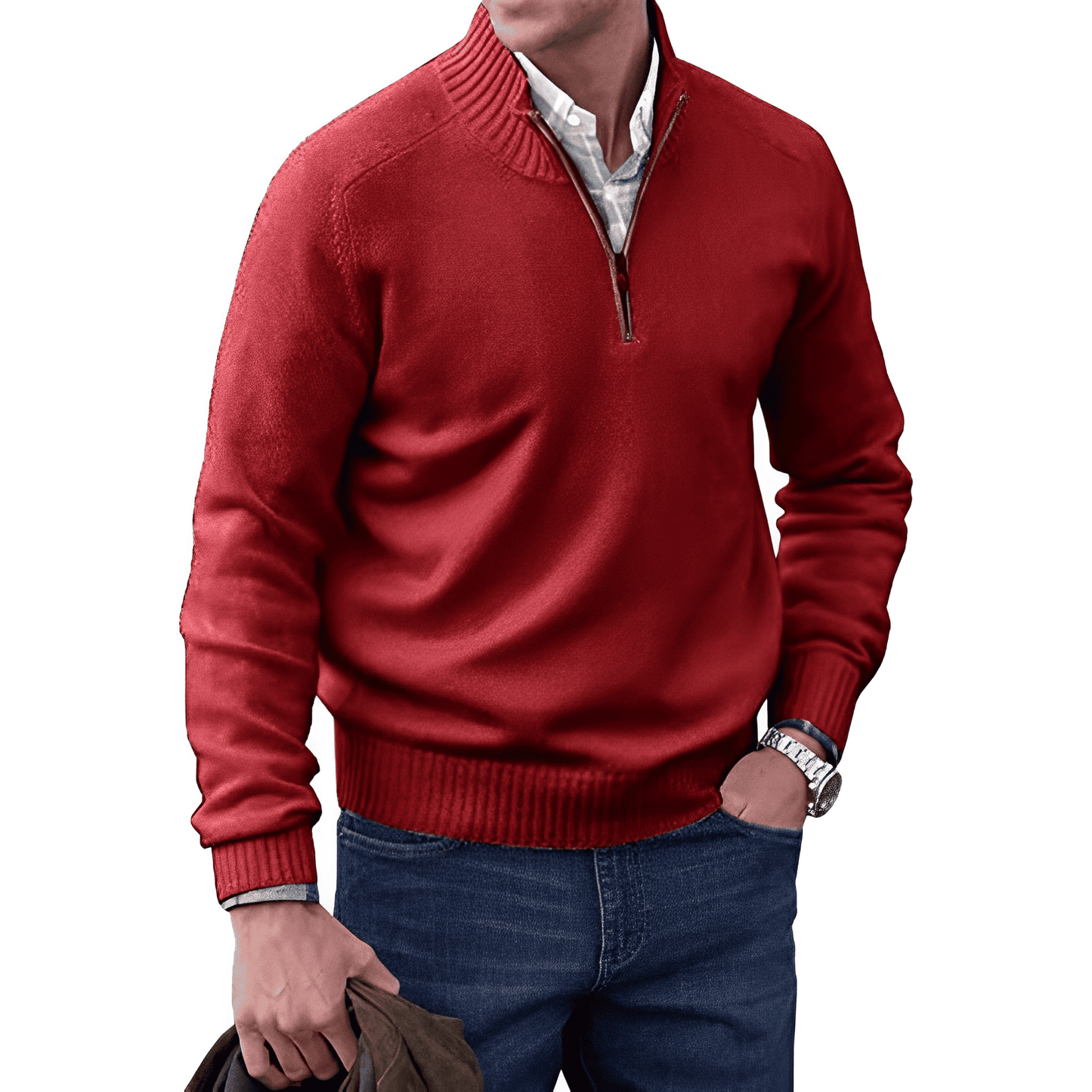 Marvin | Cashmere Quarter Zip Sweater