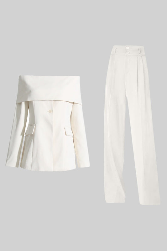 Cut Out Shoulder Jacket - White